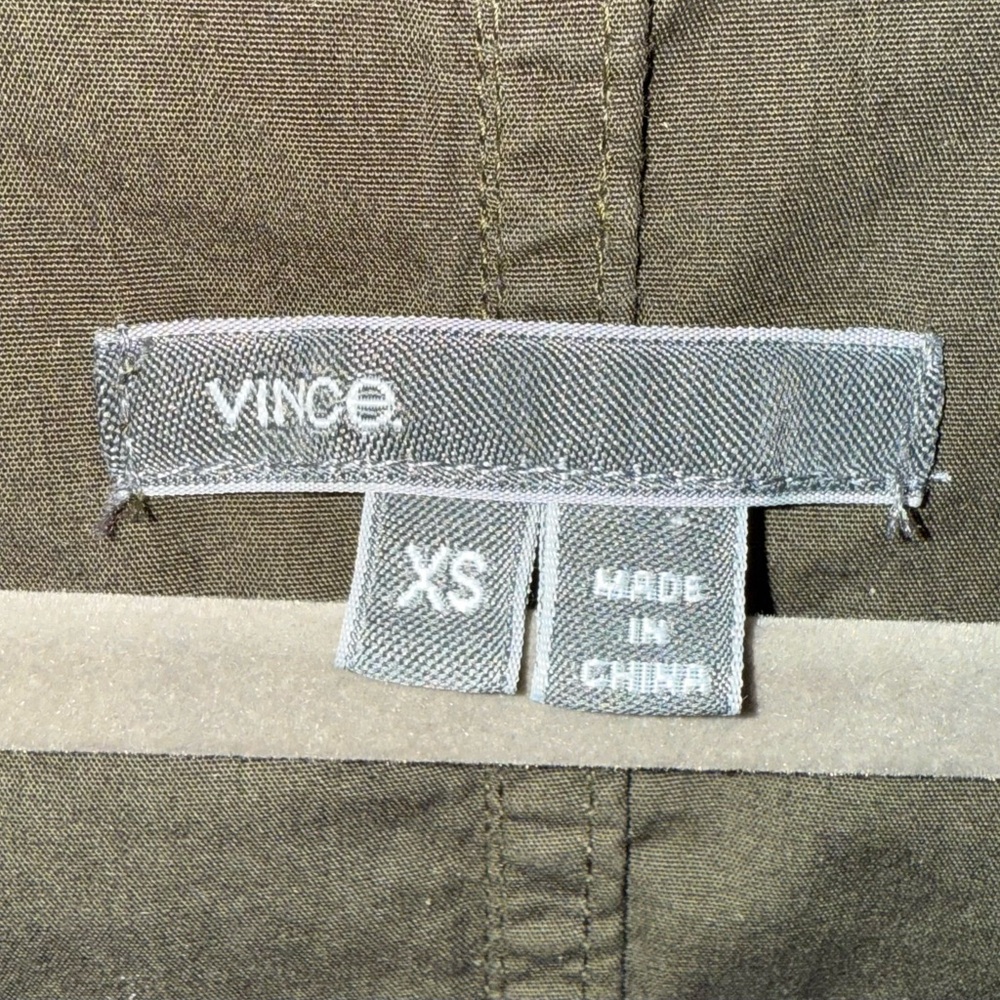 $995.00 Vince Olive Jacket with Coyote Fur Trim Hood, Size XS - Picture 5 of 8